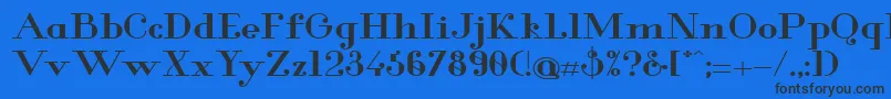 GlamorBoldExtended Font – Black Fonts on Blue Background