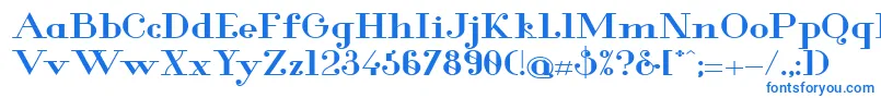 GlamorBoldExtended Font – Blue Fonts on White Background