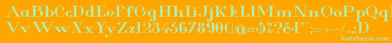 GlamorBoldExtended Font – Green Fonts on Orange Background