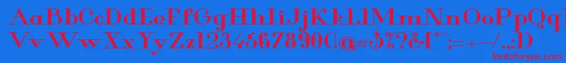 GlamorBoldExtended Font – Red Fonts on Blue Background