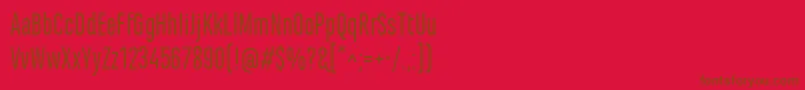 MarianinaCnFyRegular-Schriftart – Braune Schriften auf rotem Hintergrund