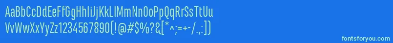MarianinaCnFyRegular Font – Green Fonts on Blue Background