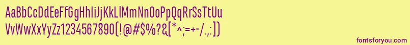 MarianinaCnFyRegular Font – Purple Fonts on Yellow Background
