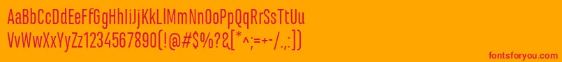MarianinaCnFyRegular-fontti – punaiset fontit oranssilla taustalla