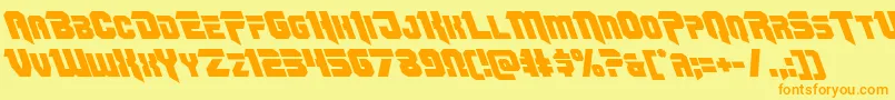 Omegaforceleft11 Font – Orange Fonts on Yellow Background