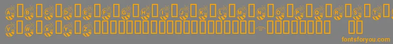 KrHunnybee Font – Orange Fonts on Gray Background