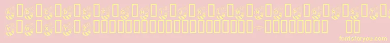 KrHunnybee-Schriftart – Gelbe Schriften auf rosa Hintergrund