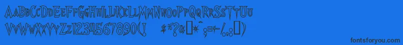 WalshesOutline Font – Black Fonts on Blue Background