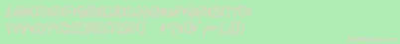 WalshesOutline Font – Pink Fonts on Green Background