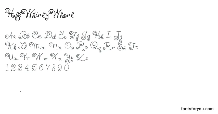 Czcionka HffWhirlyWhorl (19127) – alfabet, cyfry, specjalne znaki