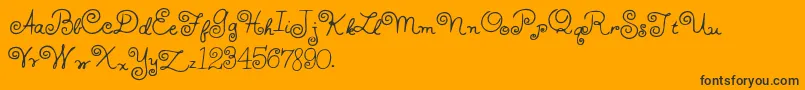 HffWhirlyWhorl-Schriftart – Schwarze Schriften auf orangefarbenem Hintergrund