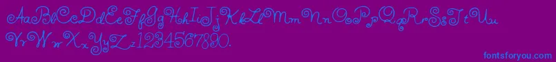 HffWhirlyWhorl Font – Blue Fonts on Purple Background