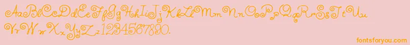 HffWhirlyWhorl-Schriftart – Orangefarbene Schriften auf rosa Hintergrund