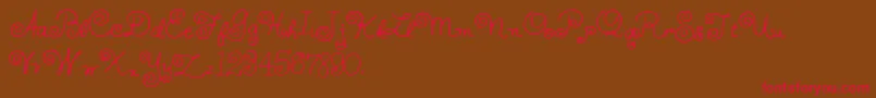 HffWhirlyWhorl Font – Red Fonts on Brown Background