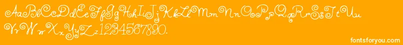 HffWhirlyWhorl Font – White Fonts on Orange Background