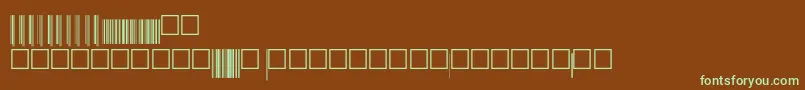 フォントUpcep72xtt – 緑色の文字が茶色の背景にあります。