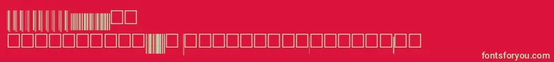 フォントUpcep72xtt – 赤い背景に緑の文字