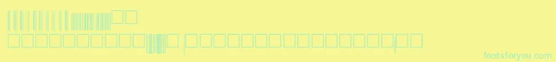 フォントUpcep72xtt – 黄色い背景に緑の文字