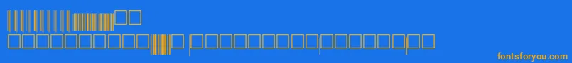フォントUpcep72xtt – オレンジ色の文字が青い背景にあります。