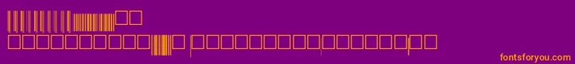 Upcep72xtt-fontti – oranssit fontit violetilla taustalla