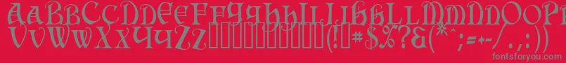 HermiaTM-Schriftart – Graue Schriften auf rotem Hintergrund