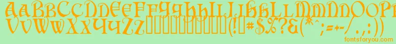 HermiaTM Font – Orange Fonts on Green Background