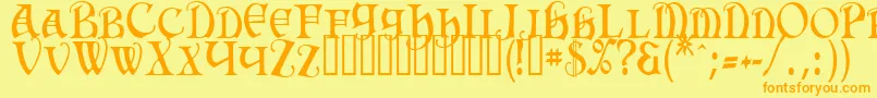 HermiaTM Font – Orange Fonts on Yellow Background