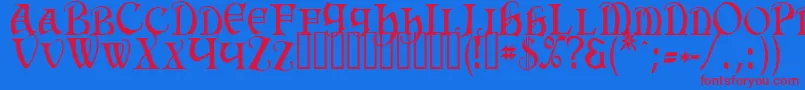HermiaTM Font – Red Fonts on Blue Background