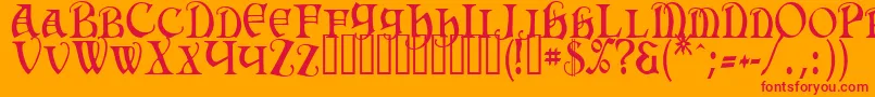 HermiaTM Font – Red Fonts on Orange Background