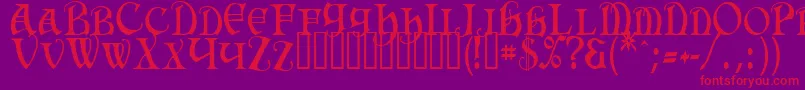 HermiaTM-Schriftart – Rote Schriften auf violettem Hintergrund