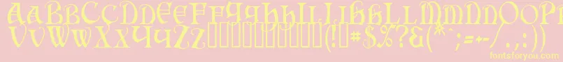 Saiba mais sobre a fonte HermiaTM Fonte HermiaTM – fontes amarelas em um fundo rosa