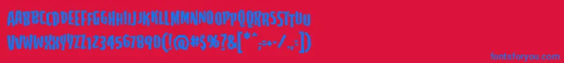 Highjinksbb Font – Blue Fonts on Red Background