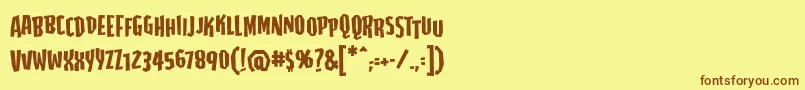 Highjinksbb-fontti – ruskeat fontit keltaisella taustalla