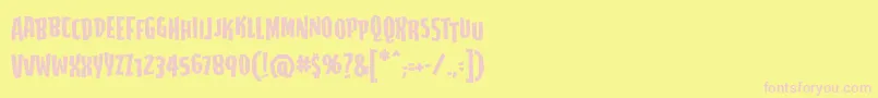 Highjinksbb Font – Pink Fonts on Yellow Background