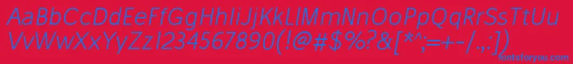 StiluLightoblique Font – Blue Fonts on Red Background