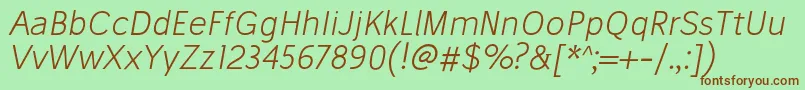 StiluLightoblique Font – Brown Fonts on Green Background