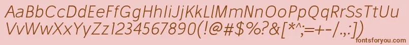 StiluLightoblique Font – Brown Fonts on Pink Background