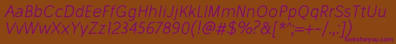 StiluLightoblique Font – Purple Fonts on Brown Background