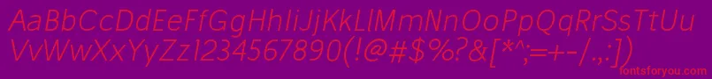 StiluLightoblique Font – Red Fonts on Purple Background