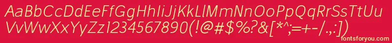 StiluLightoblique Font – Yellow Fonts on Red Background