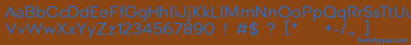 フォントMedel – 茶色の背景に青い文字