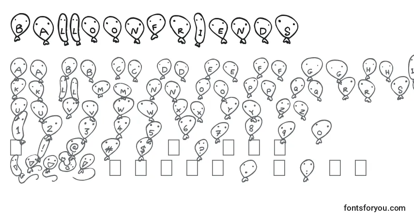 Шрифт BalloonFriends – алфавит, цифры, специальные символы