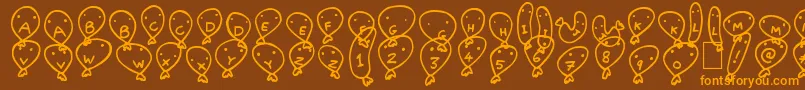 BalloonFriends Font – Orange Fonts on Brown Background