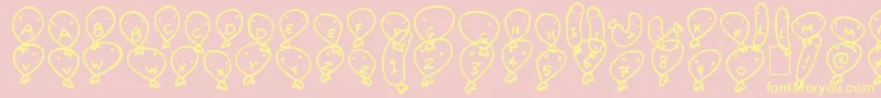 BalloonFriends-Schriftart – Gelbe Schriften auf rosa Hintergrund