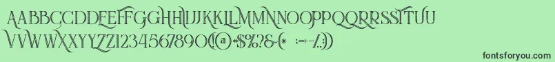Queeninlinegrunge Font – Black Fonts on Green Background