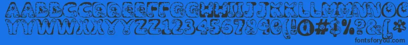 Wiggles1 Font – Black Fonts on Blue Background