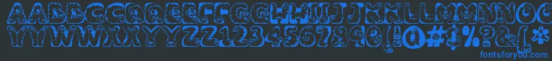 Wiggles1 Font – Blue Fonts on Black Background