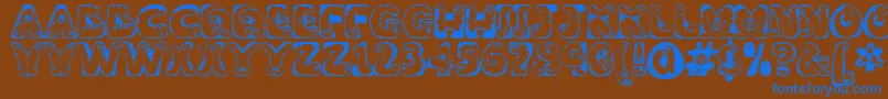 Wiggles1 Font – Blue Fonts on Brown Background