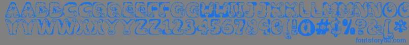 Wiggles1 Font – Blue Fonts on Gray Background