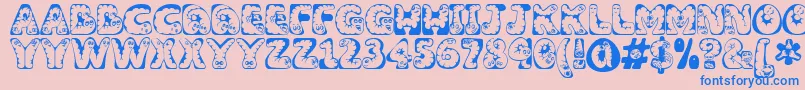 Wiggles1 Font – Blue Fonts on Pink Background